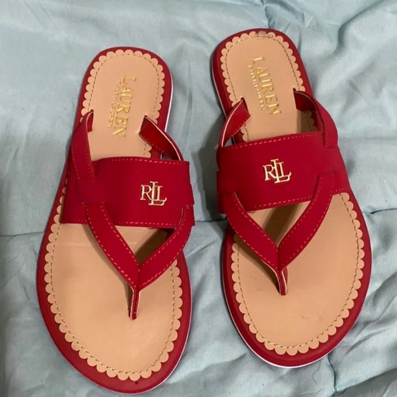 Red size 6B Lauren Ralph Lauren Rosalind Sandal - Picture 1 of 3
